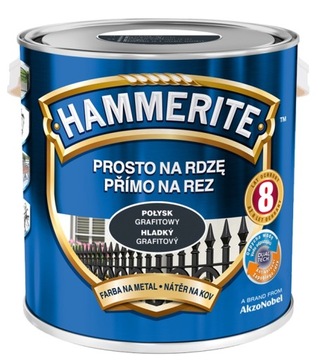 FARBA HAMMERITE NA RDZĘ- grafit, połysk, 2.5l