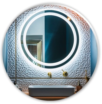 LUSTRO OKRĄGŁE PODŚWIETLANE LED fi 70cm ŁAZIENKOWE