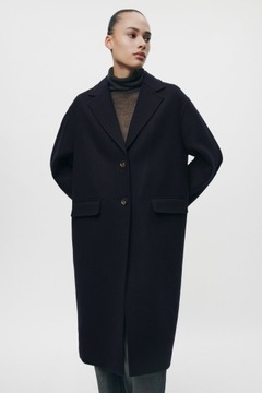 ZARA WOMAN COLLECTION 38 M NOWY granatowy WEŁNA oversize
