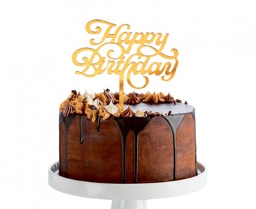 Topper na tort Dekoracja akrylowa Happy Birthday