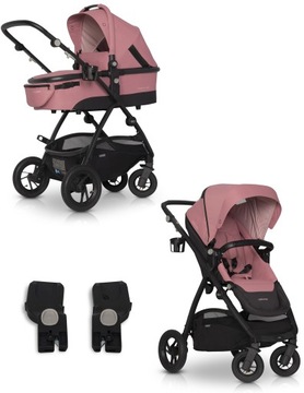 Wózek dla dzieci 2w1 Optimo ADAPTERY ROSE ZESTAW