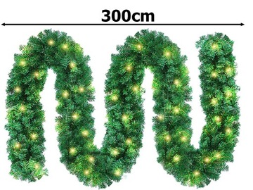 Girlanda choinkowa girlanda świąteczna sztuczna 50 led 3m