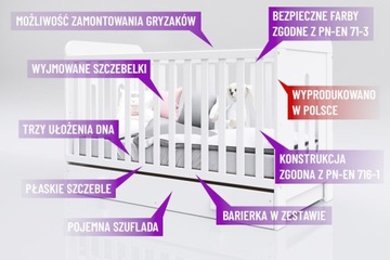 Деревянная детская кроватка 2в1 ЗУЗА 140х70