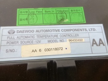 PANEL KLIMATIZACE VENTILACE DAEWOO REZZO 03R.