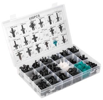 НАБОР АВТОМОБИЛЬНЫХ КРЮЧКОВ ЗАЖИМОВ, 456 ЭЛЕМЕНТОВ