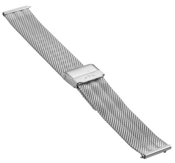 Siatkowa bransoleta stalowa do zegarka Bisset MESH - Srebrny mat 16 mm 16mm