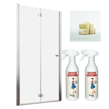 Drzwi prysznicowe szklane prysznic 70 L UltraClea + pianka czyszcząca PinUp