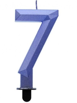 ŚWIECZKA URODZINOWA 7 NIEBIESKA CYFERKA cyfra