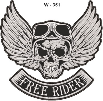 Free Rider, Czaszka, naszywka motocyklowa