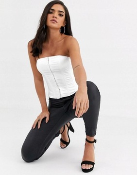 MISSGUIDED TOP KREMOWY GORSET DOPASOWANY _ 36 S