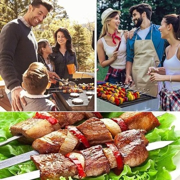 SZPIKULCE SZAMPURY DO SZASZŁYKÓW MIĘSA NA GRILL 50cm NIERDZEWNE 10szt