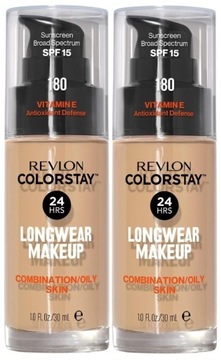 2 x REVLON PODKŁAD CS COMBI/OILY POMPKA 180 Sand Beige Cera tłusta