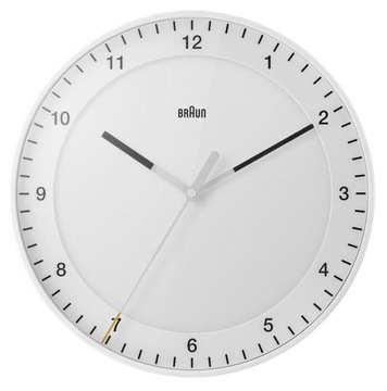 Zegar ścienny Braun biały 30cm + 1x Bateria AA