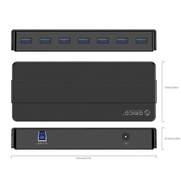 АДАПТЕР-ХАБ ORICO 7X ПОРТОВ USB 3.0, ЧИП ДО 5 фунтов стерлингов ЧЕРЕЗ СВЕТОДИОДНЫЙ ИНДИКАТОР 12 В