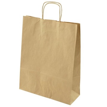 TORBA PAPIEROWA 320x120x410 mm BRĄZOWA EKO Zestaw 50 szt.