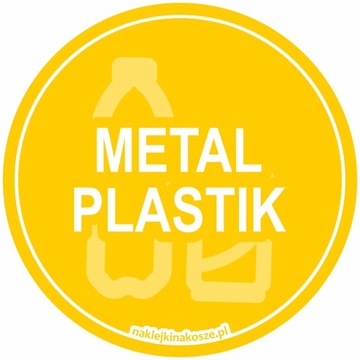 Naklejka NA KOSZ SEGREGACJA śmieci PLASTIK 10 cm