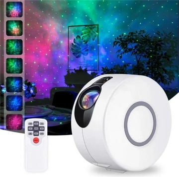 Lampka Nocna LED Projektor Gwiazd Rzutnik AURORA