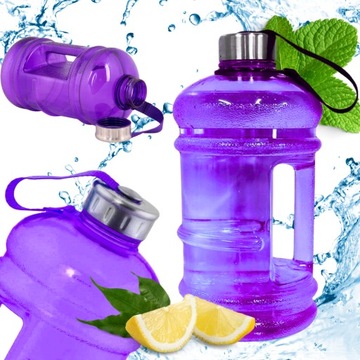 BUTELKA KANISTER NA WODĘ BIDON SPORTOWY NA SIŁOWNIE STAL BPA FREE 2,2L