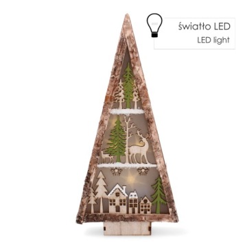 OZDOBA BOŻONARODZENIOWA CHOINKA TRÓJKĄTNA LAS LED