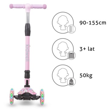 СКУТЕР KIDWELL UNICORN ДЛЯ ДЕВОЧКИ LED
