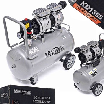 KOMPRESOR 50L BEZOLEJOWY 2 TŁOKI 2 POMPY SPREŻARKA 230V SEPARATOR