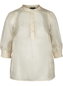 ZZ3 ZIZZI КРЕМОВАЯ БЛУЗКА ИЗ ОРГАНЗЫ 46 48