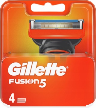 Gillette Fusion5 Nożyki Wkłady Ostrza 4 sztuki - Oryginał - Opakowanie
