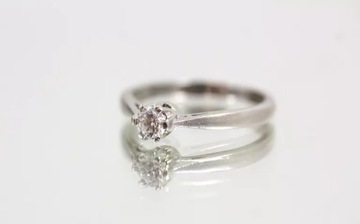 PLATYNOWY PIERŚCIONEK Z DIAMENTEM BRYLANT 0,24CT ROZMIAR 13 CERTYFIKAT