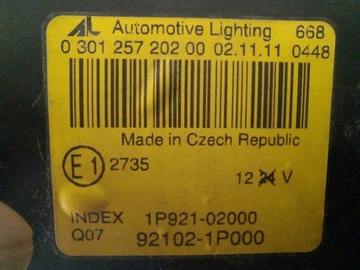 KIA VENGA 09-19 SVĚTLOMET PRAVÝ SVĚTLO PRAVÁ PŘEDNÍ 1P921-02000