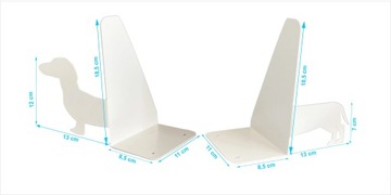 Podpórka do książek 2 części JAMNIK biały + GRATIS