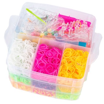 РЕЗИНОВКИ ДЛЯ ИЗГОТОВЛЕНИЯ БРАСЛЕТОВ В КОРОБКЕ, БОЛЬШОЙ НАБОР, 4500 шт, коробка XXL