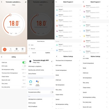 INTELIGENTNY OKRĄGŁY TERMOSTAT LED ZWIERNY 5A PIEC BIAŁY TR083 WIFI TUYA