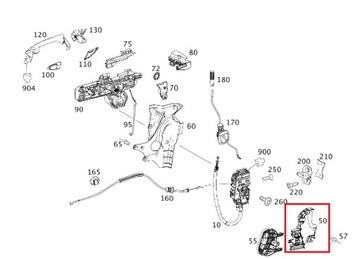 MERCEDES CLA GLA W176 W246 W204 KRYT ZÁMKU DVEŘE PŘEDNÍCH PRAVÁ