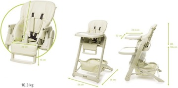 4BABY стульчик для кормления 106 x 54 x 75 см ICON Beige НОВИНКА!