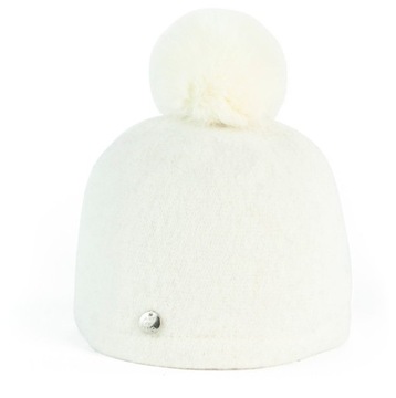 Szaleo wełniana CZAPKA i króliczy pompon cz15330-1