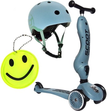 SCOOTANDRIDE STEEL ZESTAW HULAJNOGA Jeździk 2w1 + KASK XXS-S 1-5L + GRATIS