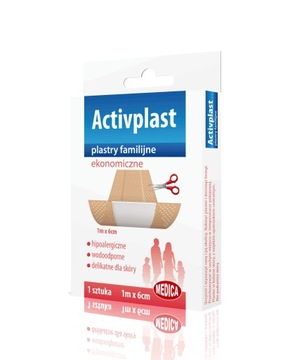 Plaster opatrunkowy ACTIVPLAST FAMILIJNE EKONOMICZNE 1M X 6CM 1 SZT