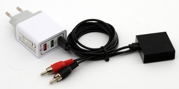 АДАПТЕР BLUETOOTH ДЛЯ СИСТЕМЫ HiFi AUX CHINCH + ЗАРЯДНОЕ УСТРОЙСТВО USB