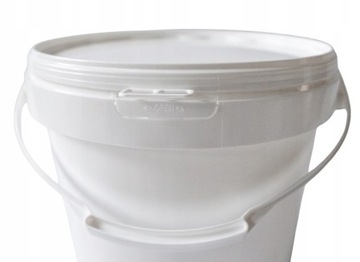 КРУГЛОЕ ПЛАСТИКОВОЕ ВЕДРО С КРЫШКОЙ 20 Л БЕЛАЯ ПИЩЕВАЯ КОММЕРЧЕСКАЯ ТОРГОВЛЯ