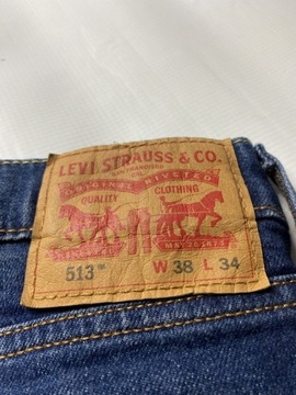 Levi's 513 STRAUSS LEVIS oryginalne granatowe Spodnie Jeansy W 38 L 35