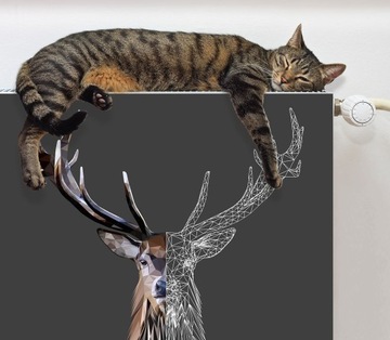 MAGNETYCZNA OSŁONA NA KALORYFER 60x60 JELEŃ FOTOTAPETA