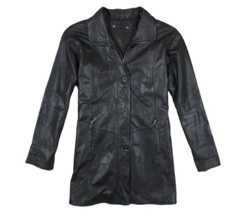 REAL LEATHER PORZĄDNY PŁASZCZ SKÓRZANY L/XL