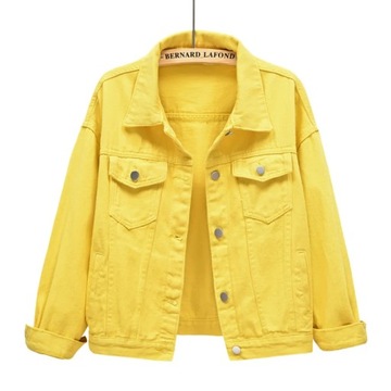 Pink Spring New Colorful Denim Coat Women's Short