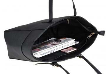 СУМКА ЖЕНСКАЯ, КРАСИВАЯ, ВМЕСТИТЕЛЬНАЯ, СУМКА-ШОППЕР А4, ЧЕРНАЯ FB266