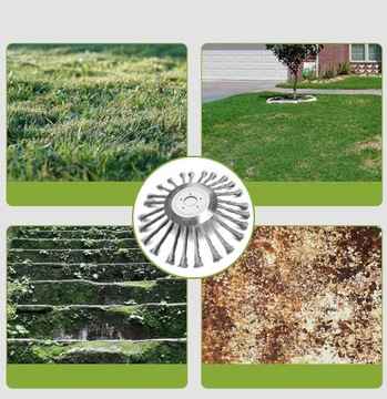 OKRĄGŁA SZCZOTKA DO USUWANIA CHWASTÓW 25CM GŁOWICA PODKASZARKI DO TRAWY