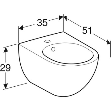 БИДЕ GEBERIT ACANTO ПОДВЕСНОЕ, БЕЛОЕ