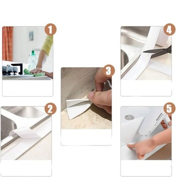TAŚMA USZCZELNIAJĄCA DO KUCHNI WODOODPORNA WANNY BRODZIKI UMYWALKA OKNA
