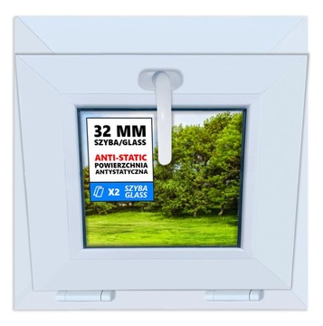 Okno STANDARD PCV białe 45x45 uchylne 450x450 uchylane górą dwuszybowe
