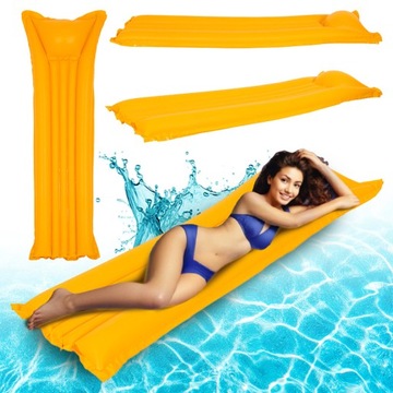 MATERAC PLAŻOWY DMUCHANY POMPOWANY DO PŁYWANIA SPLASH-ORANGE 174x59 CM