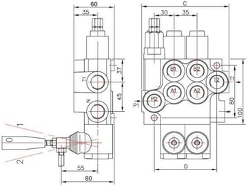 Rozdzielacz hydrauliczny pięciosekcyjny (5) 40L